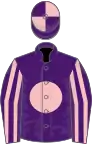 Purple, Pink disc, Purple and Pink striped sleeves, quartered cap