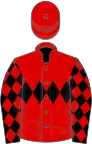 Red, black triple diamond, black sleeves, red diamonds