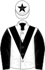 White, black chevron, sleeves and star on cap