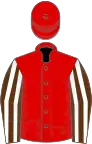 Red, brown and white striped sleeves
