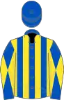 ROYAL BLUE, Yellow stripes, Royal Blue sleeves and Yellow diabolo, Royal Blue cap