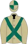 Beige, dark green cross belts, quartered cap