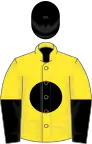 Yellow, black disc, halved sleeves, black cap