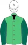 Emerald Green, Dark Green sleeves, white cap