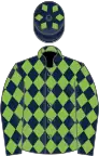 Dark blue and light green diamonds