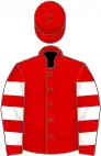 Red, white hooped sleeves