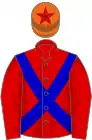 Red, blue cross-belts, orange cap with red star
