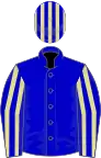 Blue, primrose striped sleeves and cap