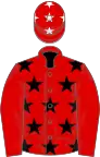 Red, black stars on body, white stars on cap