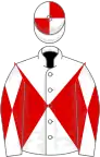 White and red diabolo, quartered cap