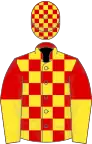 red and yellow check, halved sleeves