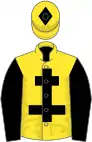 Yellow, Black Cross of Lorraine, sleeves and diamond on cap