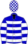 Blue and white hoops, checked cap
