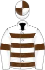 White, Brown hoops, armlets and quartered cap
