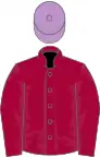 Dark red, mauve cap