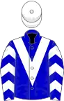 Blue, white chevron, chevrons on sleeves, white cap