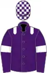 PURPLE, white epaulettes and armlet, check cap