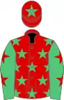 Red, Emerald Green stars, Emerald Green sleeves, Red stars, Red cap, Emerald Green star