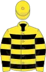 Yellow and black hoops, yellow cap