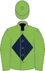 Light green, dark blue diamond, light green cap