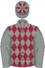 Grey and maroon diamonds, grey sleeves