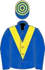 Royal Blue, Yellow chevron, hooped cap
