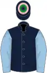 Dark Blue, Light Blue sleeves, Dark Blue cap, Pink hoops