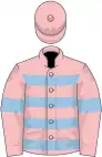 Pink, light blue hoops and armlets