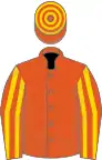 Flame, gold striped sleeves