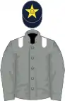 Grey, white epaulets, dark blue cap, yellow star