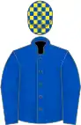 Royal blue, yellow checked cap