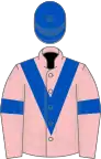 Pink, royal blue chevron, armlets and cap