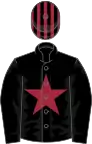 Black, maroon star, striped cap