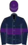 Dark blue, purple hoop, purple armlet, purple cap