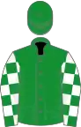 Green, white checked sleeves