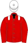 Red, white epaulets, white cap