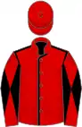 RED, black seams, red and black diabolo on sleeves, red cap