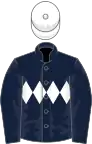 Dark blue, white triple diamond, white cap