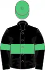 Black, emerald green hoop, armlets and cap
