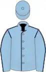 Light blue, dark blue seams, light blue cap