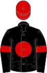 Black, red disc, armlets and cap