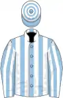 Light blue and white stripes, hooped cap