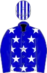 Blue, white stars on body, striped cap