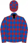 Maroon and royal blue diamonds