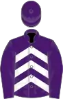 Purple, white chevrons on body