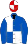 Royal blue and white (quartered), royal blue sleeves, red and white quartered cap