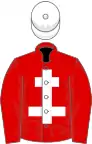 Red, white cross of lorraine and cap