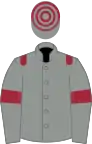 Grey, maroon epaulets and armlets, hooped cap