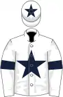 White, dark blue star, armlets and star on cap