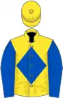 Yellow, royal blue diamond and sleeves